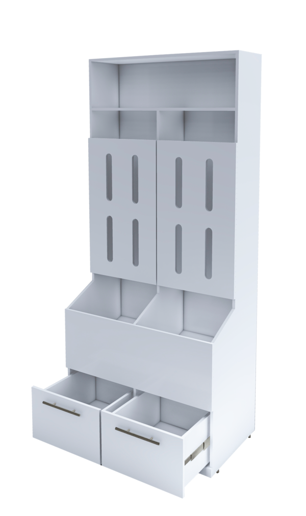 Dispensador de líquidos para clinicas o farmacia a la medida con gavetas. DECOINT